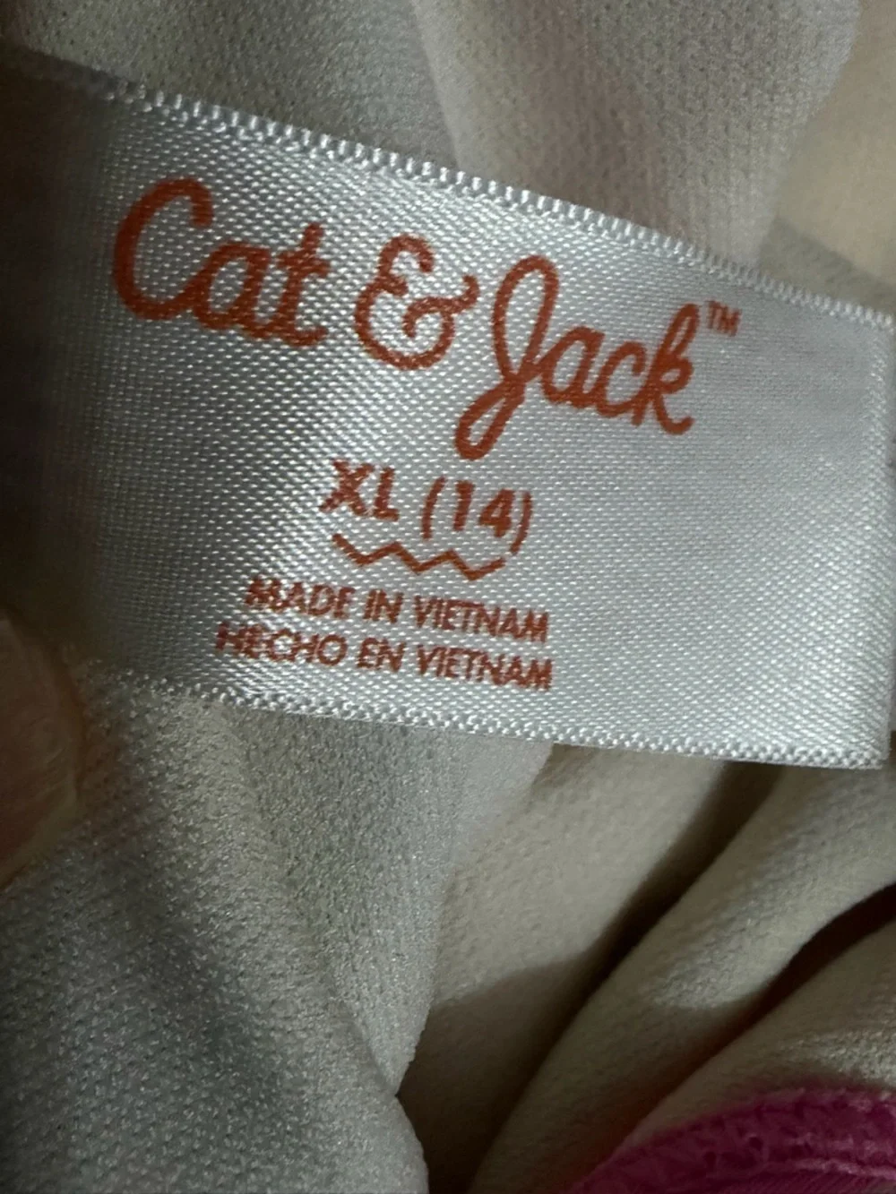 Cat & Jack orange and Pink one piece Swimsuit  size XL (14)